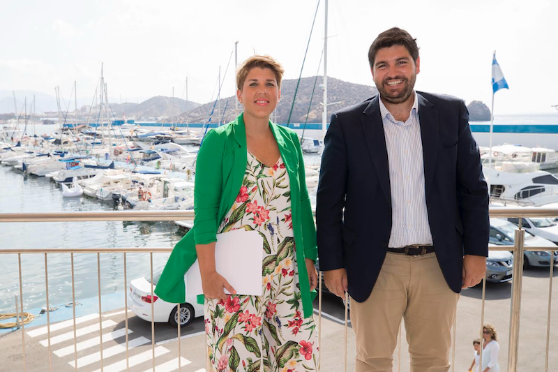 La consejera Noelia Arroyo y Fernando López Miras